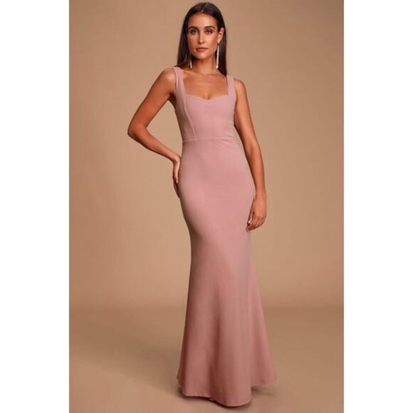 Lulus Sweetest Thing Maxi Dress in Dusty Mauve Size XL - Picture 1 of 10